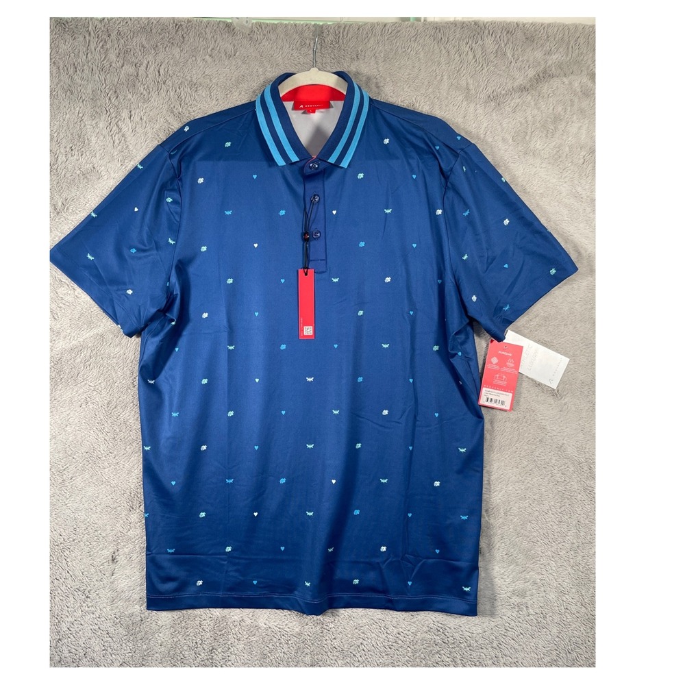 NEW Redvanly Shirt Men's Large Langham Polo Golf Preppy Performance Stretch